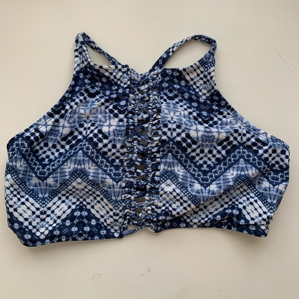 Blue High Neck Bikini